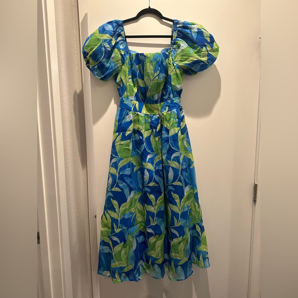 Vibrant Blue and Green Dress